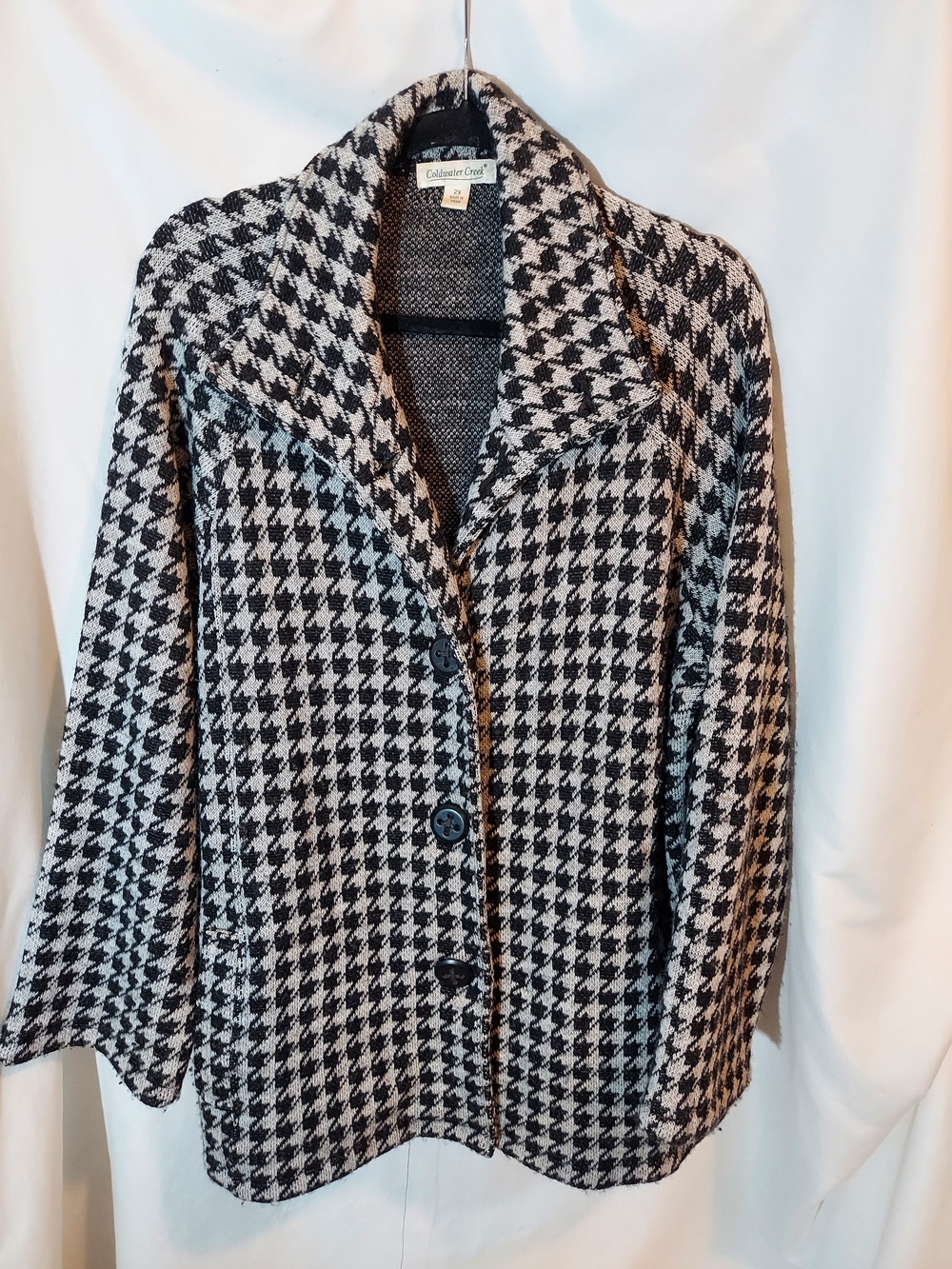 Coldwater Creek 100% Wool Houndstooth Jacket Coat 2XL Premium